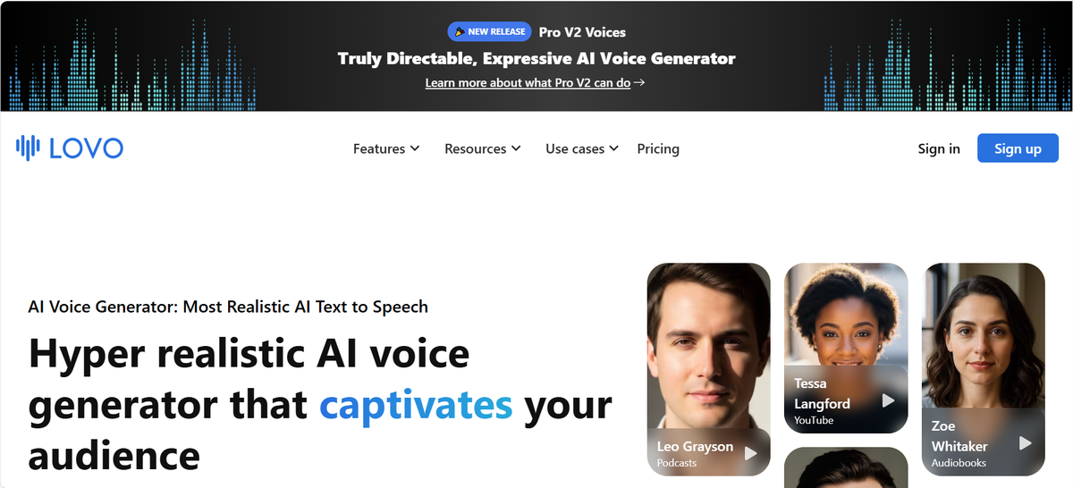 Preview of Lovo.ai