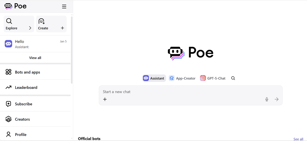 Preview of Poe.com