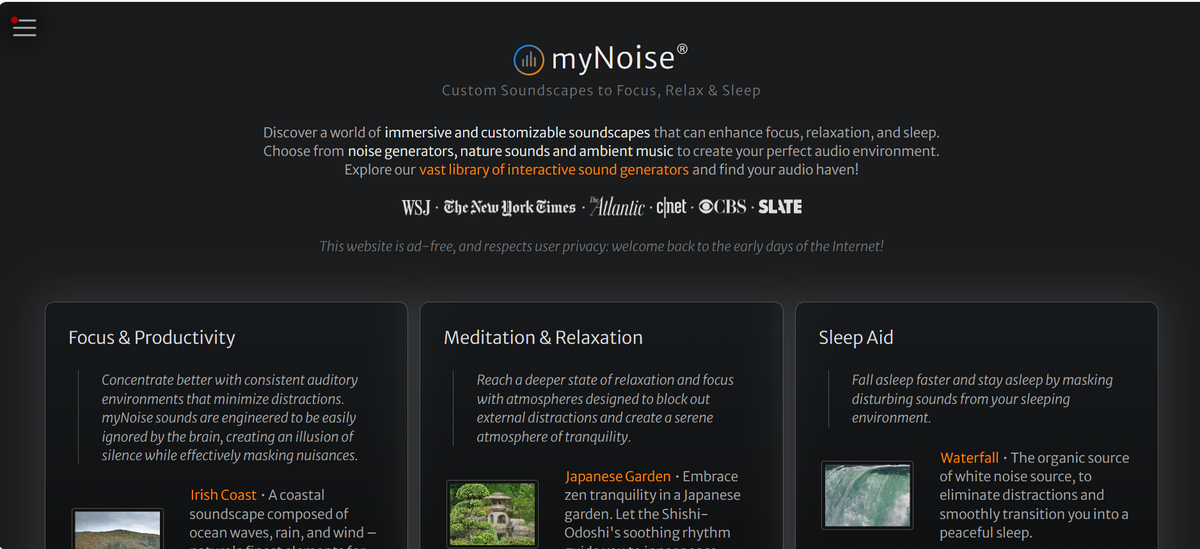 Preview of MyNoise.net