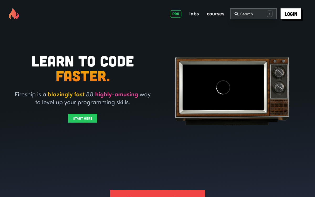 Screenshot of fireship