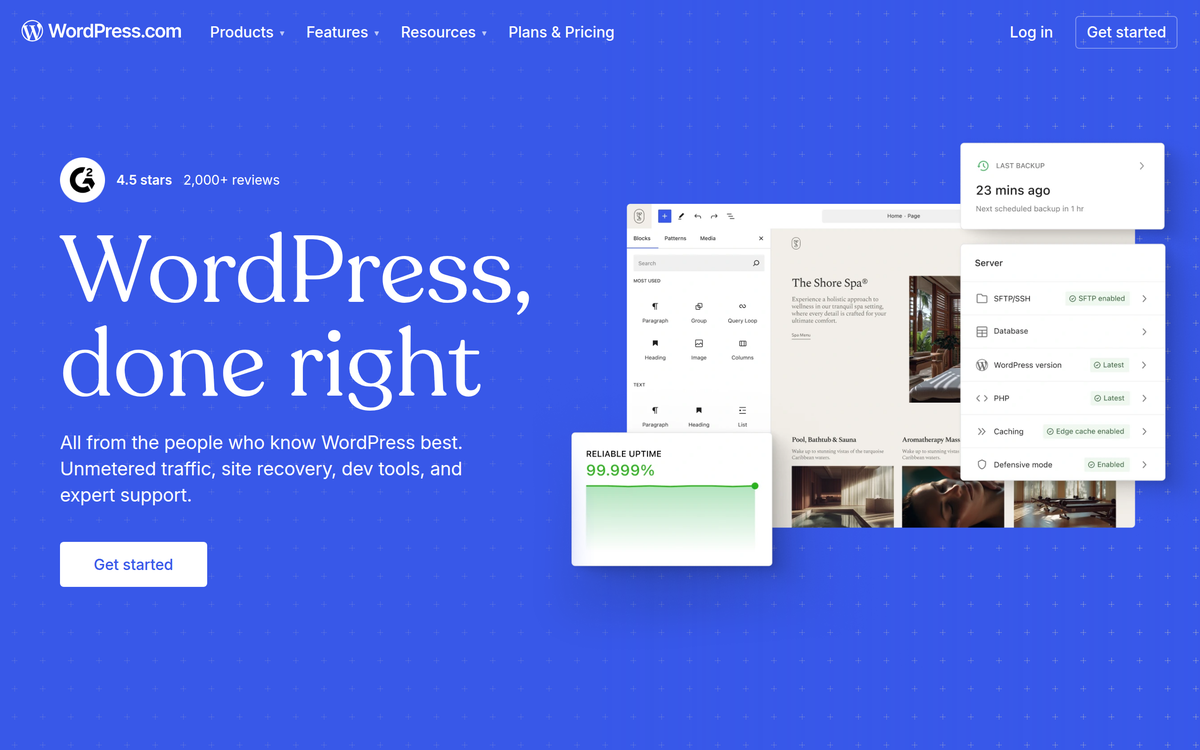 Screenshot of Wordpress