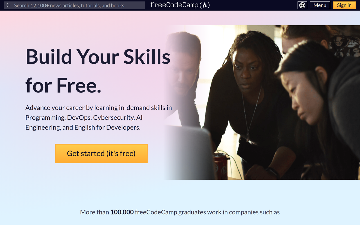 Screenshot of freecodecamp