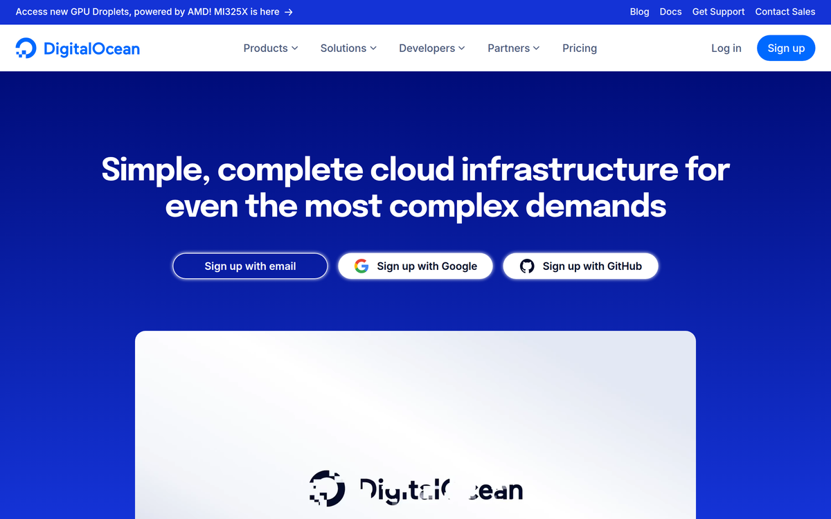 Preview of digitalocean.com