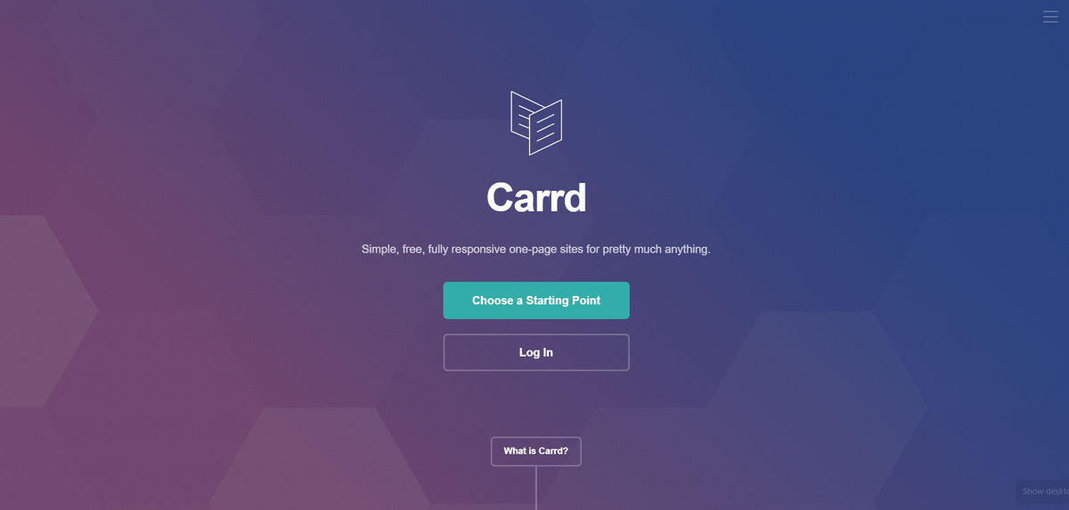 Screenshot of Carrd