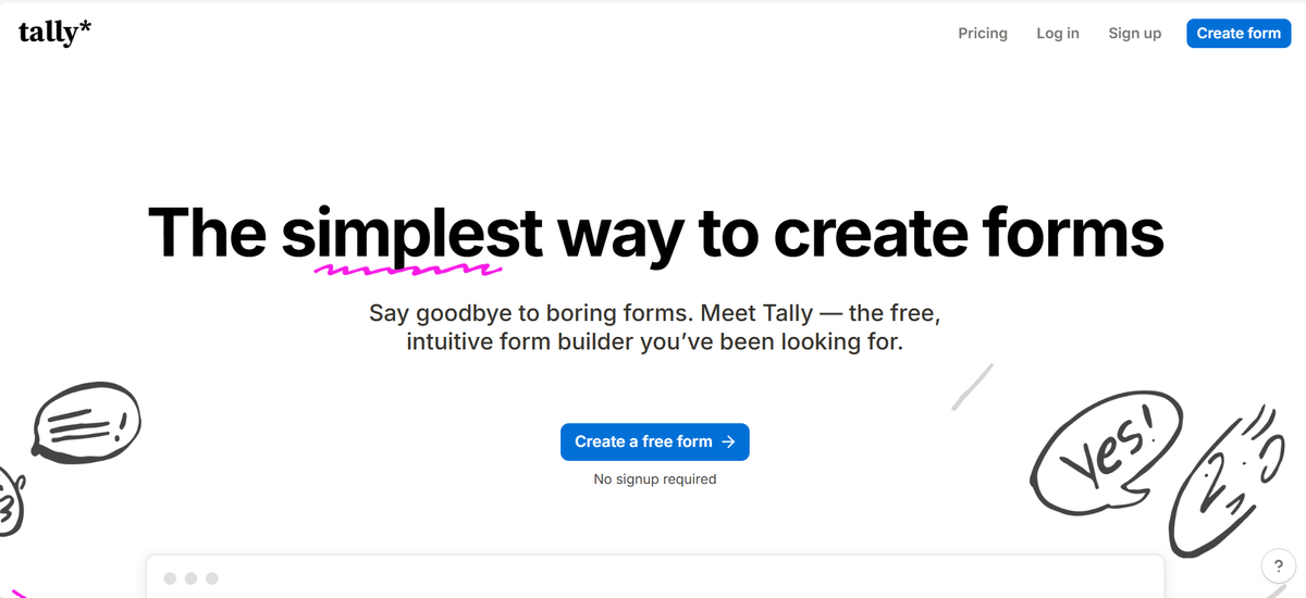 Preview of Tally.so