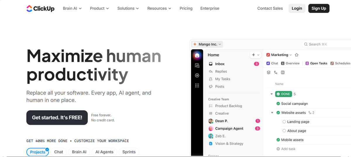 Preview of clickup.com