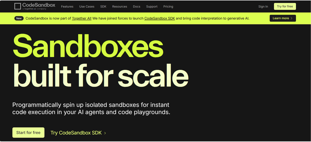 Screenshot of CodeSandbox