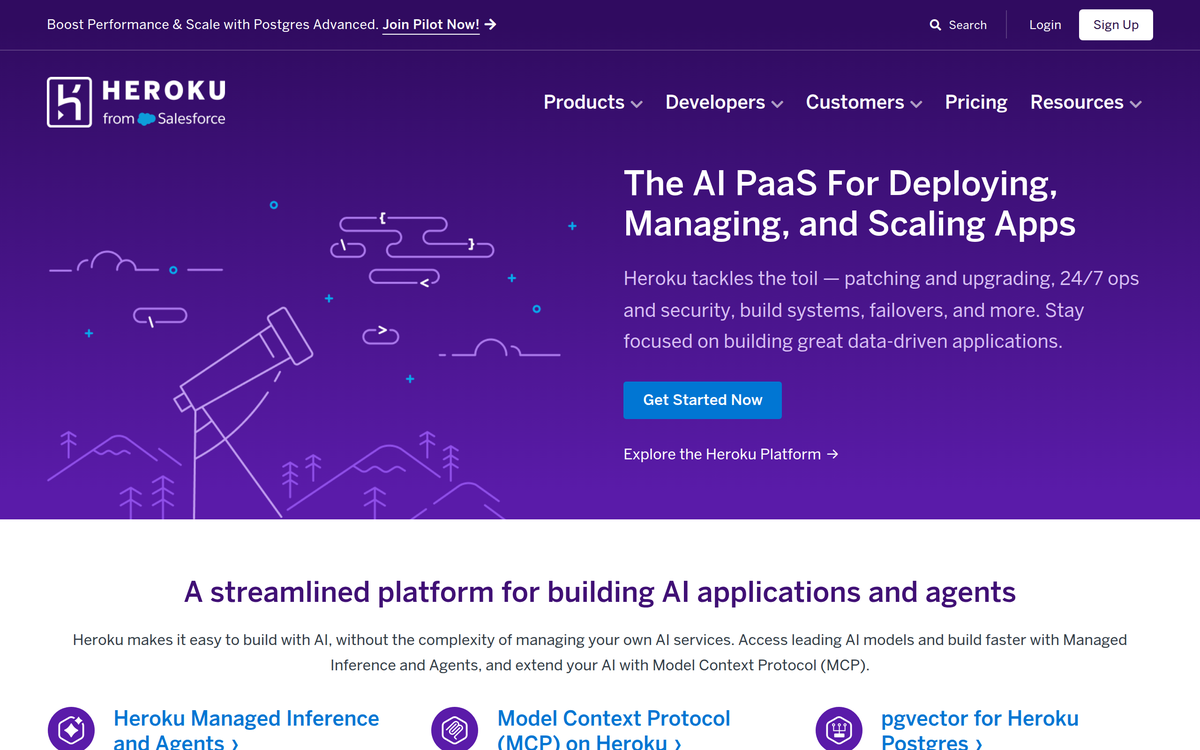 Screenshot of heroku