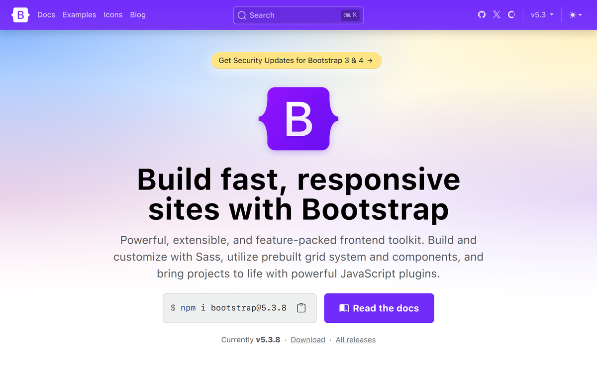 Screenshot of getbootstrap