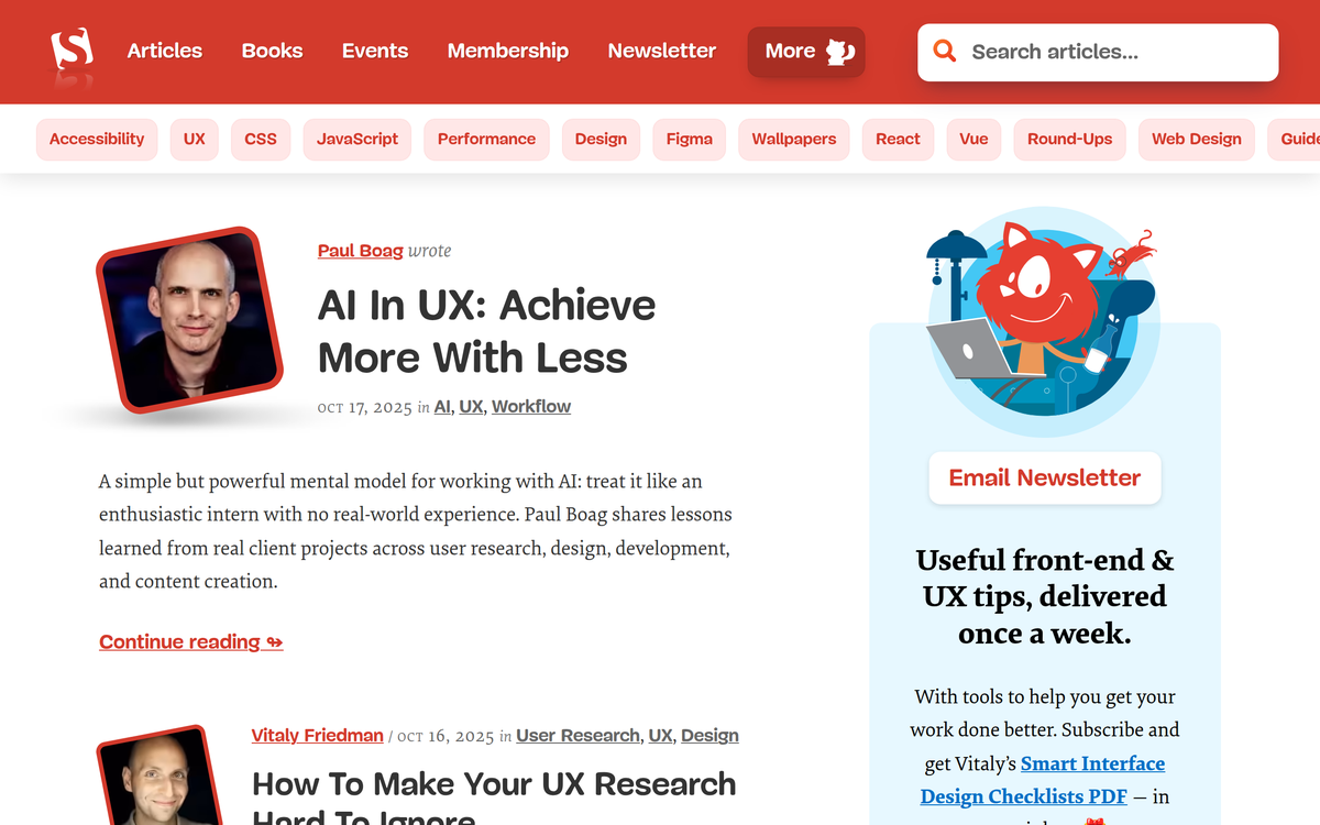 Screenshot of Smashing Magazine
