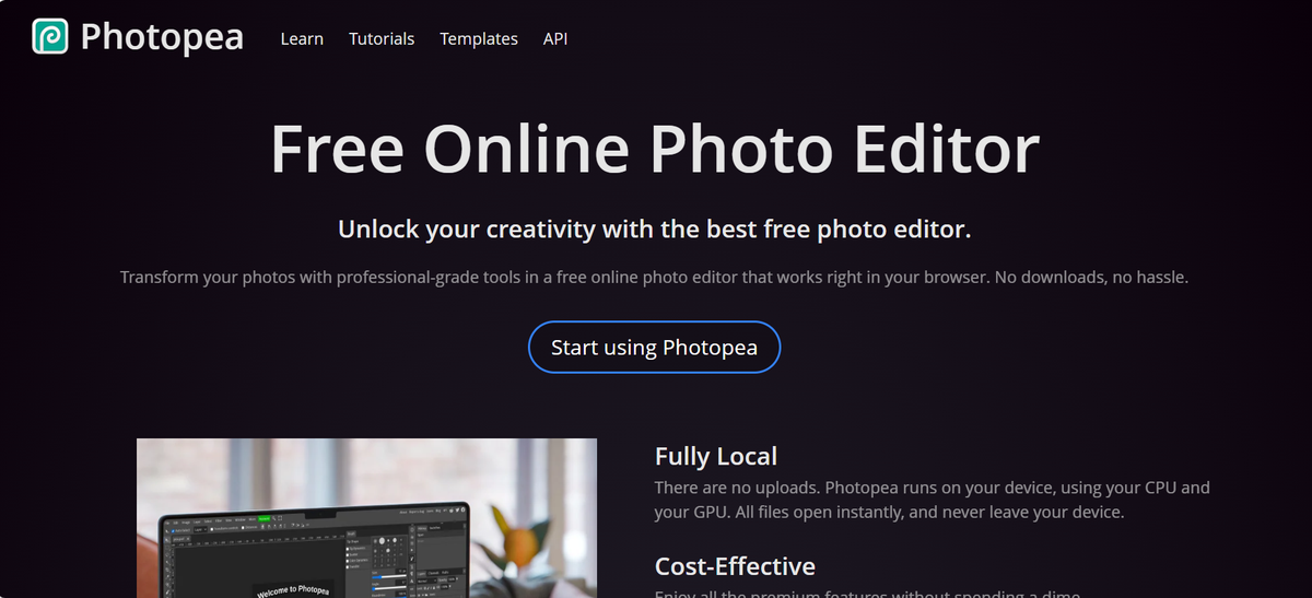 Screenshot of Photopea